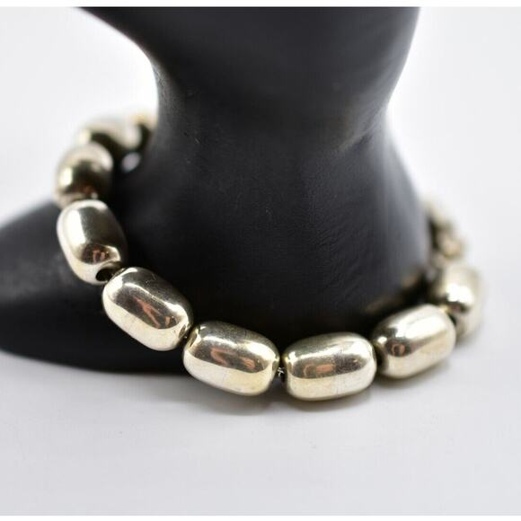 Vintage Alicia Bracelet Sterling Silver 925 Beaded 22.64 Gram Mexico Signed Bin4 - Picture 1 of 11